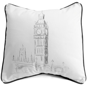 Big Ben Pillow, Grey by Pemberley Rose