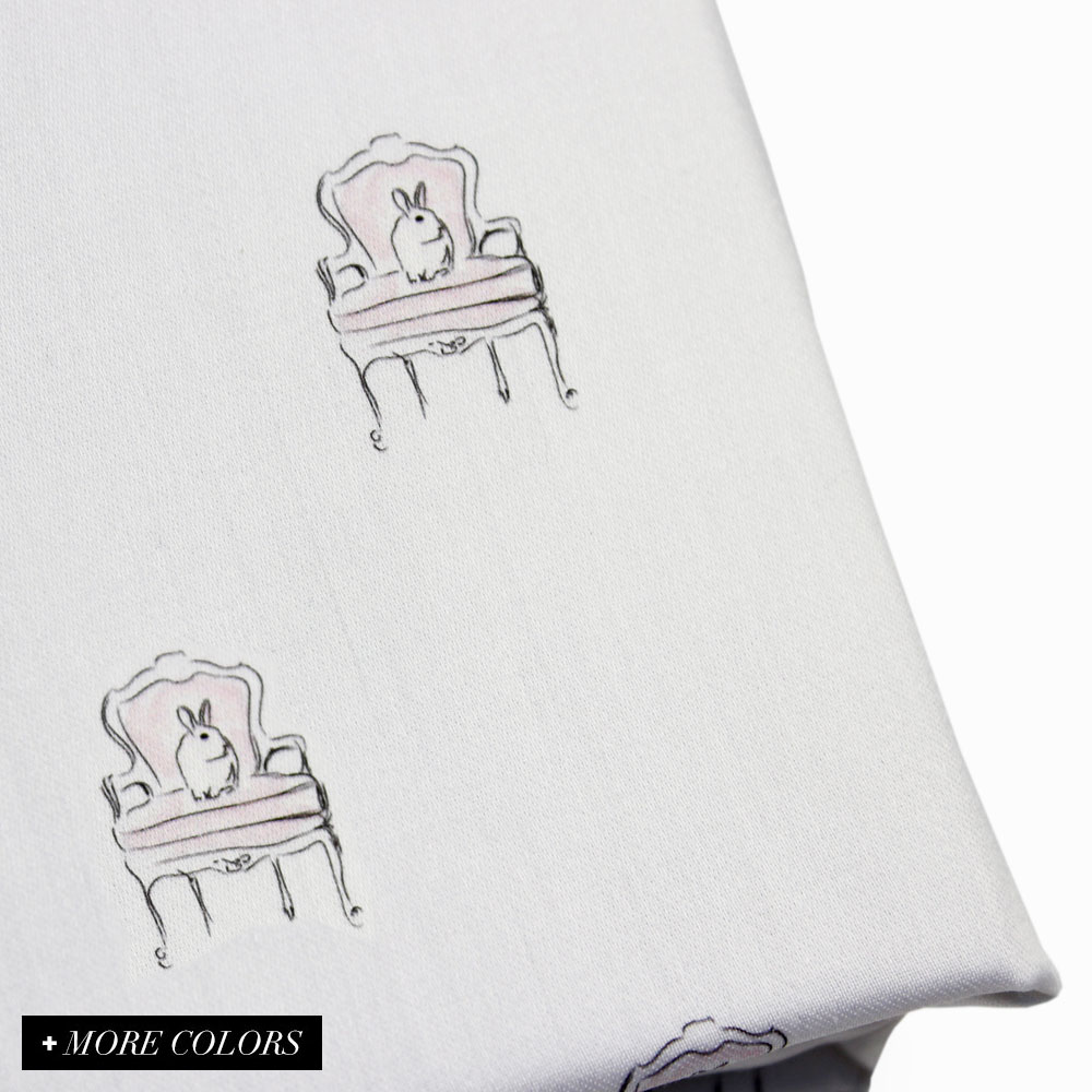 Bunny Print Crib Fitted Sheet