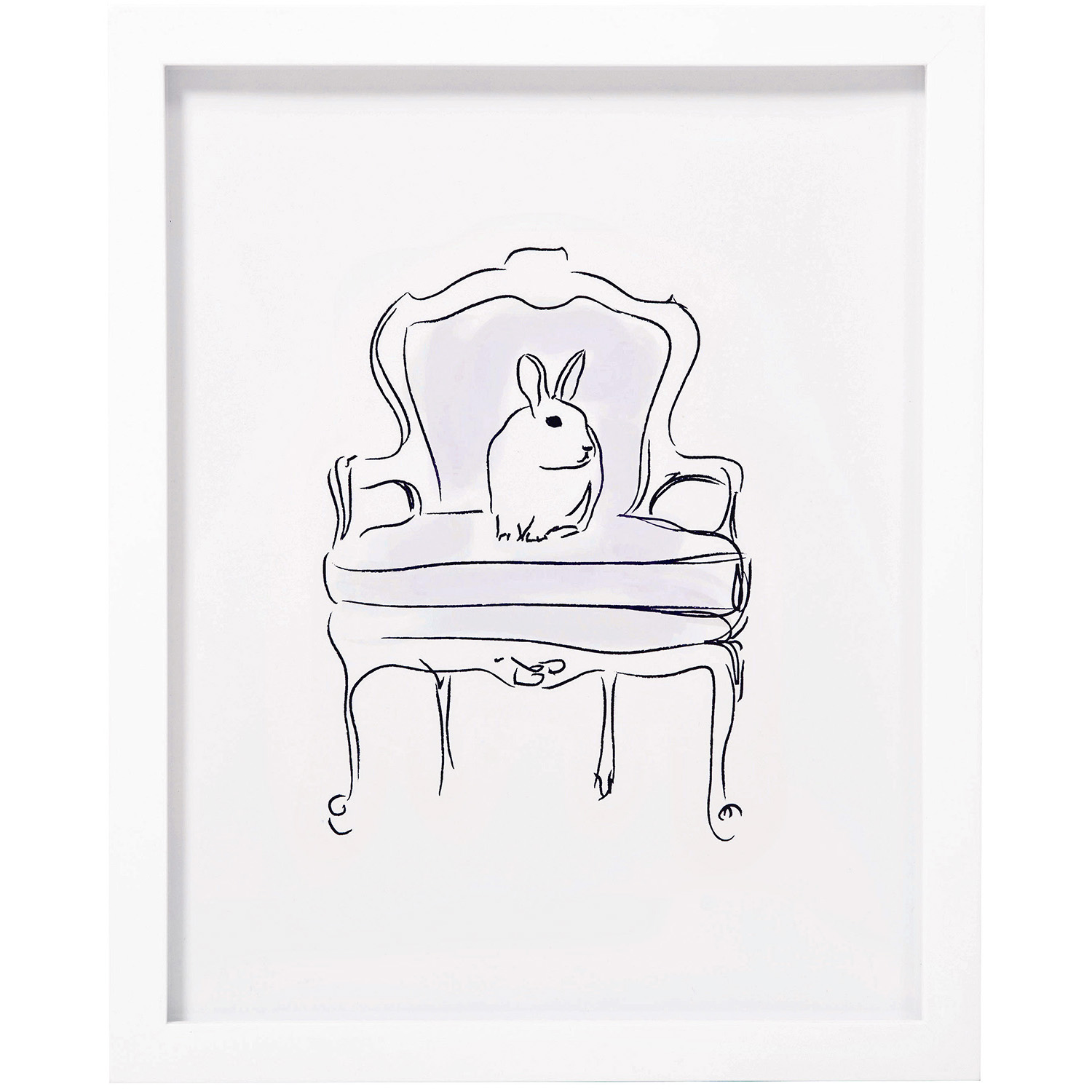 Mlle Lapin Print, Watercolor Lilac